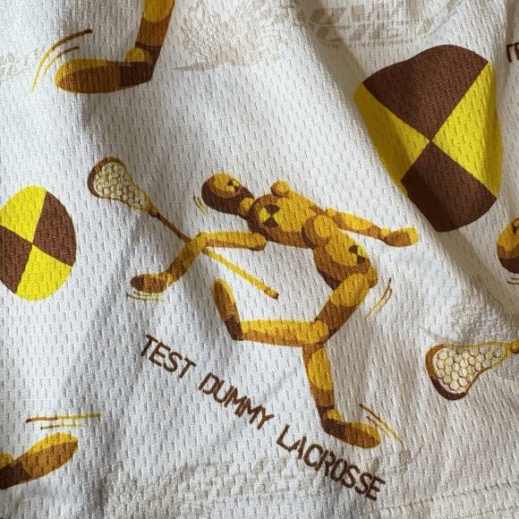 Flow Society Shorts Mens Medium Authentic Lacrosse Gear Crash Test Dummy - Picture 10 of 16